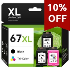 67XL Ink Cartridge for HP 67 Ink Deskjet 2700e 2755e 2800e 4155e Envy 6000 6458e