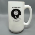 Rare Vintage 1970’s Pittsburgh Steelers Milk Glass Mug Beer Stein Football NFL