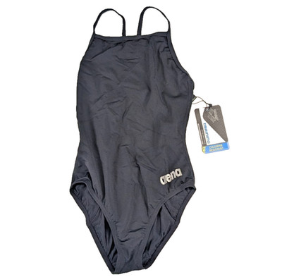 Arena Waternity Master JR FL Swimsuit Size 26 Black Metallic Silver Training