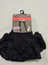 Secret Treasures Women's 2 Pair Thigh High Stockings Black Plus Size