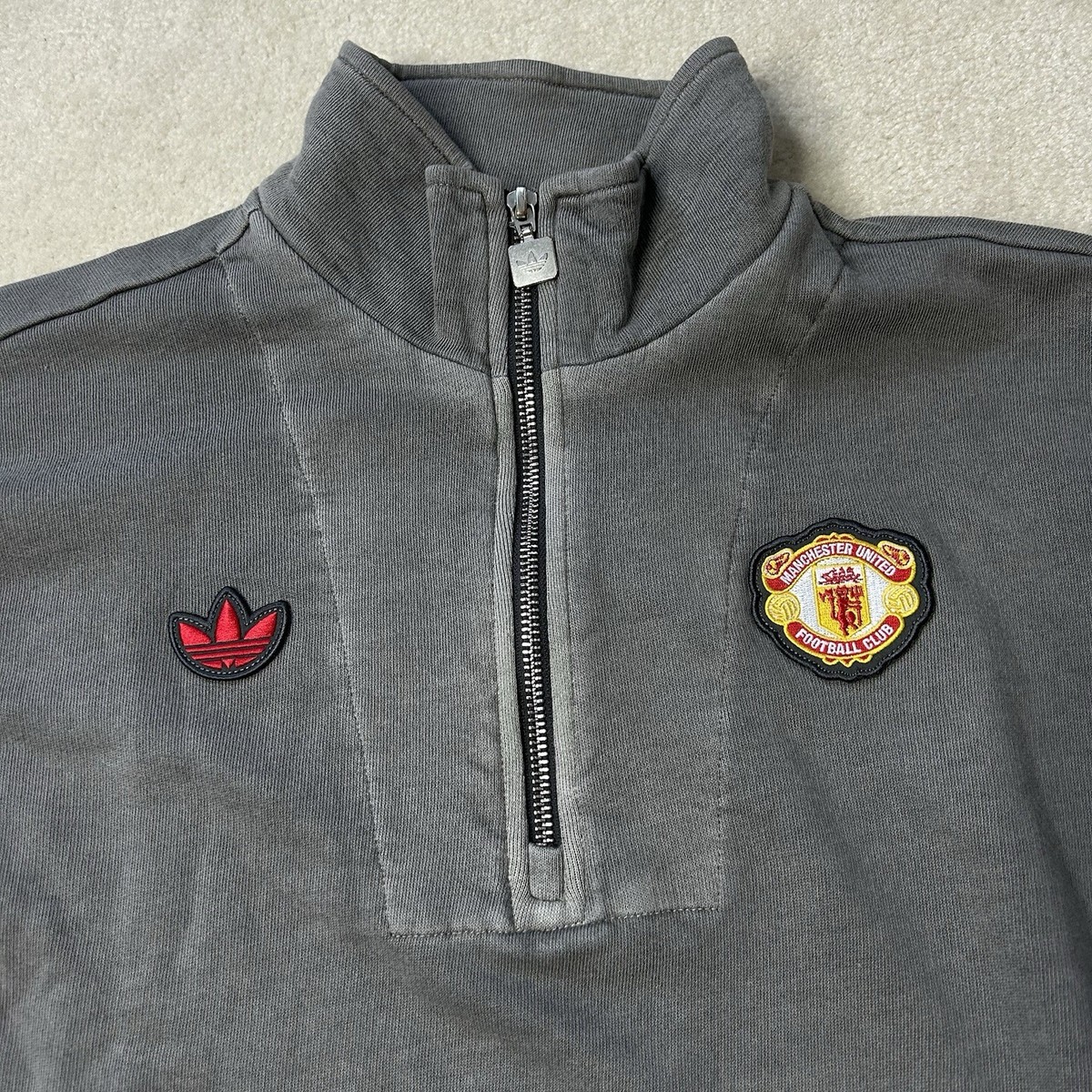 Adidas Manchester United Terrace Icons Half-Zip Jacket Men's Small