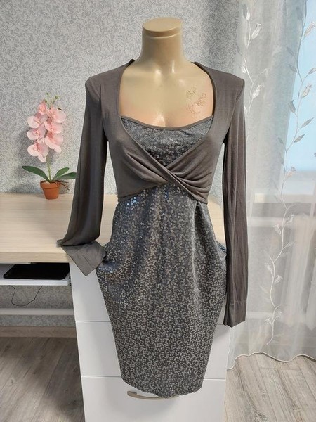 Women Angela Davis Dress Grey Viscose 38 / M / 46
