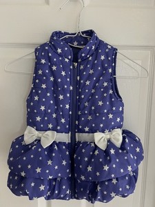 Kids Headquarters Girl's Purple Star Pattern Puffer Sleeveless Vest Size 4