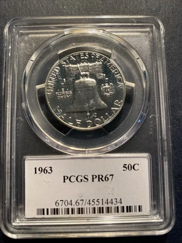 1963 Proof Franklin Half Dollar PCGS PR67 Nice High Grade 90% Silver Coin Signed
