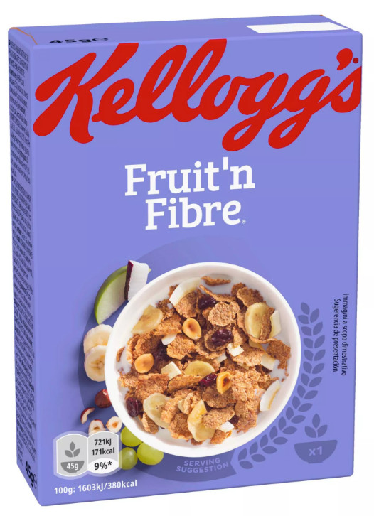 Kellogg's Fruit 'n Fibre Breakfast Cereal Portion Packs 40 x 45g - FREE DPD DEL