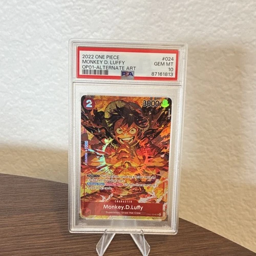 One Piece Monkey D. Luffy OP01-024 Romance Dawn Alt Art Foil PSA 10