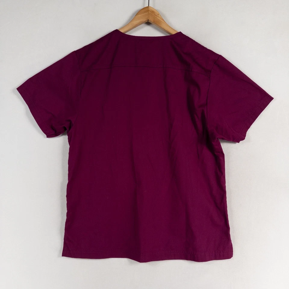 Blusa Médica Barco Essentials Adulto Unisex Talla Mediana Roja Borgoña Tres Bolsillos Foto 3 de 4