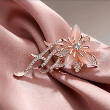Damen Brosche Orchidee Blume mit Strass Rosa Frauen Elegante Modeschmuck NEU