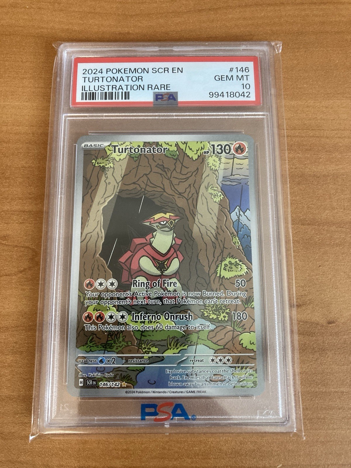 Pokemon TCG Turtonator Illustration Rare Stellar Crown 146/142 PSA GEM Mint 10