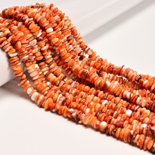 Natural Spiny Oyster Chips Shape Beads Size 5-6mm 7-8mm 8-10mm 16" Strand