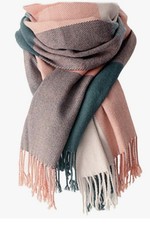 Women's Long Plaid Blanket Scarf Chunky Oversized Winter Fall Warm Scarves Wrap