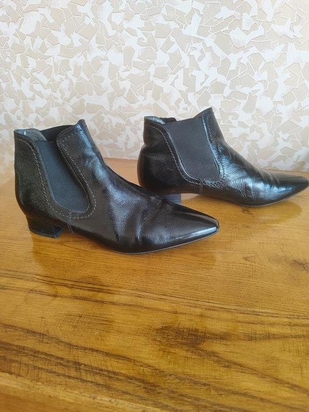 Women Peter Kaiser Boots Black Leather 36.5 #43J4