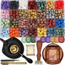 Frame Seal Stamp Kit, 728 Pcs Sealing Wax Beads Set with Electric Wax Seal Warme
