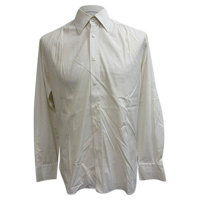 Prada Button-Down Hemd In Weiß Baumwolle Herren Ecru Größe 38