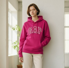 Gap Womens XS Pink Pullover Hoodie Jacket Hooded Sweatshirt Stitched Letters