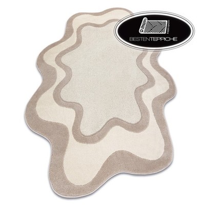 Moderne Designere strukturelle Teppiche 'DUNE' SHAPE unregelmäßige creme beige