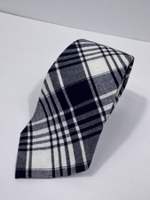 BROOKS BROTHERS Black Fleece Cotton Tie 3  Men's 57.5  NWT Blue Plaid