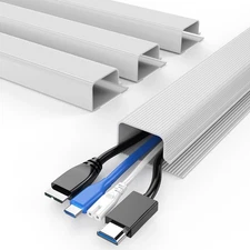 4 Pack 62.8 Inch Under Desk Cord Organizers Cable Management Raceway