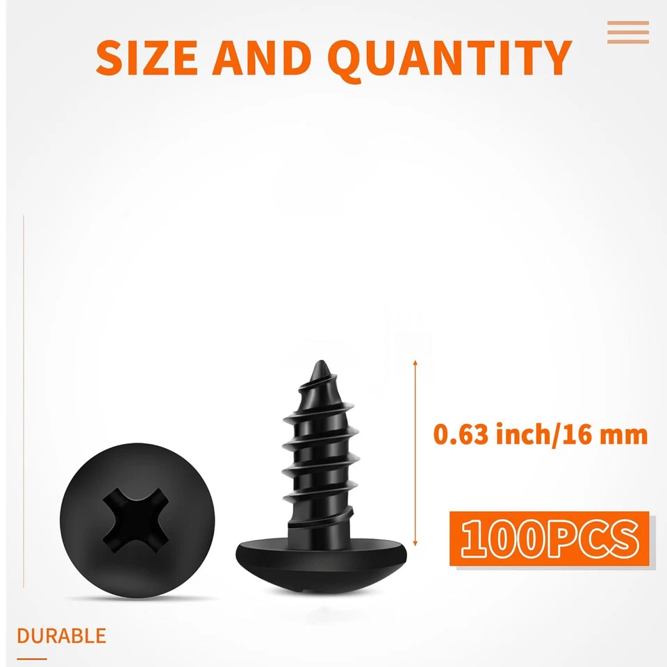 100 PCS #6 X 5/8 Inch Stainless Steel Truss Head Phillips Wood Screws - Image 2 of 4