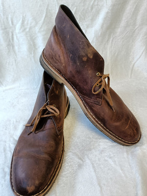 Clarks Originals Desert Boot Men's 14 M Brown Leather Lace-Up Chukka Boots