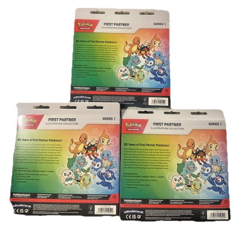 Pokemon First Partner Illustration Collection Series 1 - Lot of 3