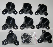 Black PVC Furniture Grade Cap Fittings for Wall/ Floor / Table Mount 1 1/4" Pipe