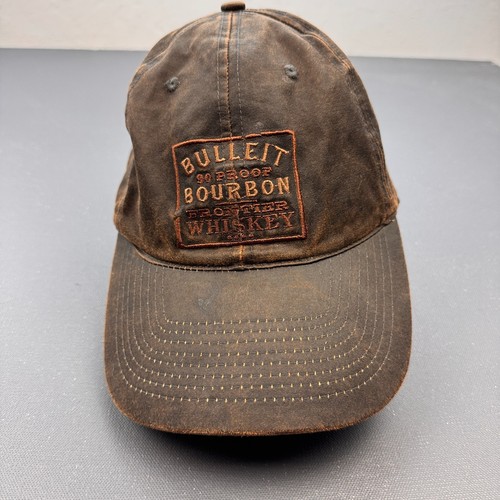 Bulleit Bourbon Whiskey Hat Brown Distressed Dad Cap Adjustable Embroidered