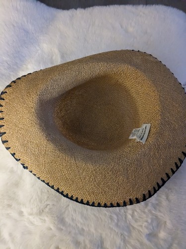 Sak 5th Ave Made in Italy Hat Blue Edge 100% Canapa Hemp OSFM - Picture 8 of 9