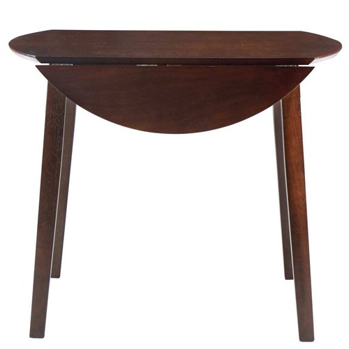 Drop Leaf Round Kitchen Dining Table Wooden Restaurant Cafe Wood Desk MDF Brown - Picture 5 of 7