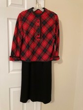 Vintage 1950s Wool 2-pc. Dress - Size 2/4  see description 