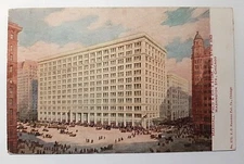 Marshall Field & Co Store from State and Washington Sts Chicago Ill Postcard