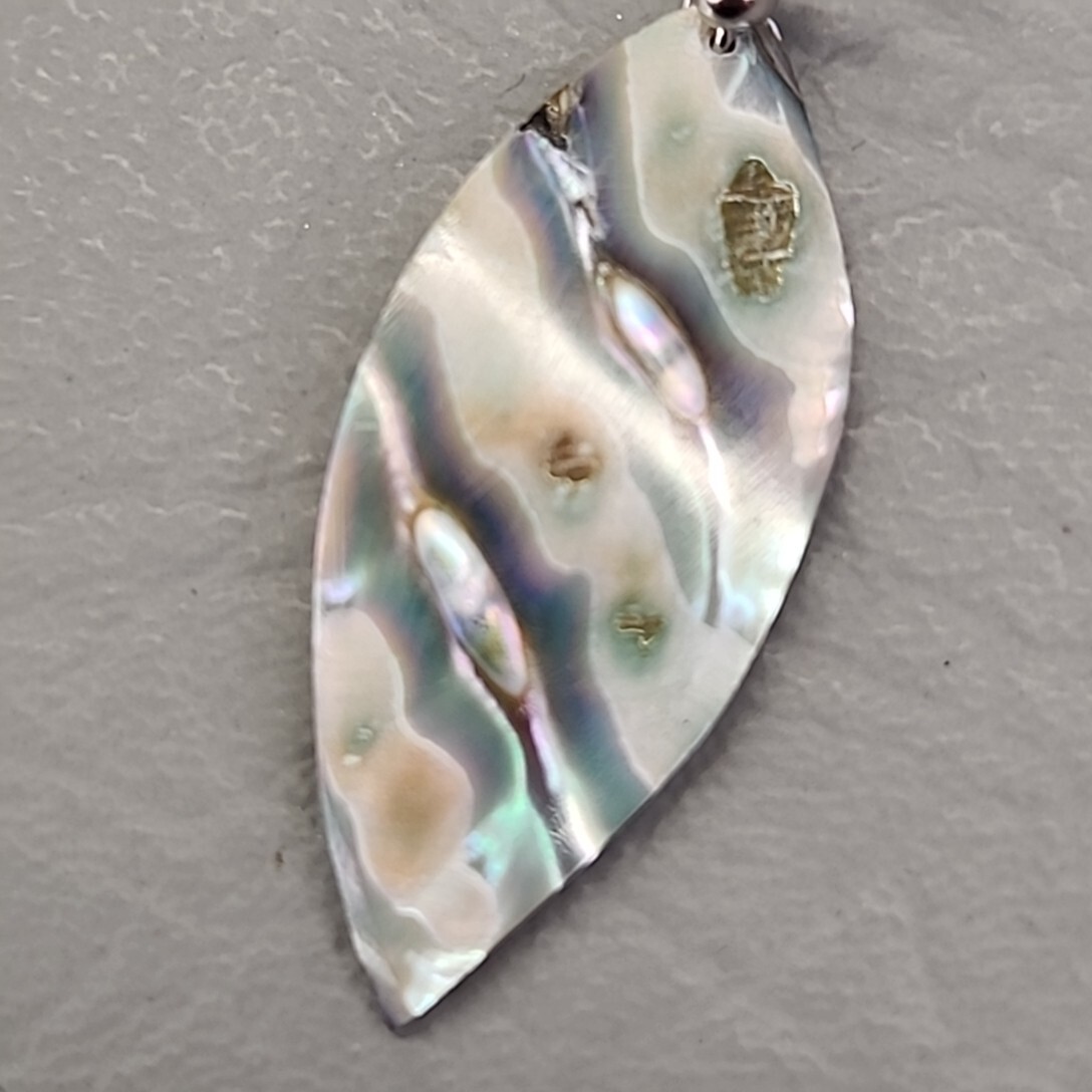 Abalone Pierced Earrings Dangle Shell Marquise Sh… - image 11