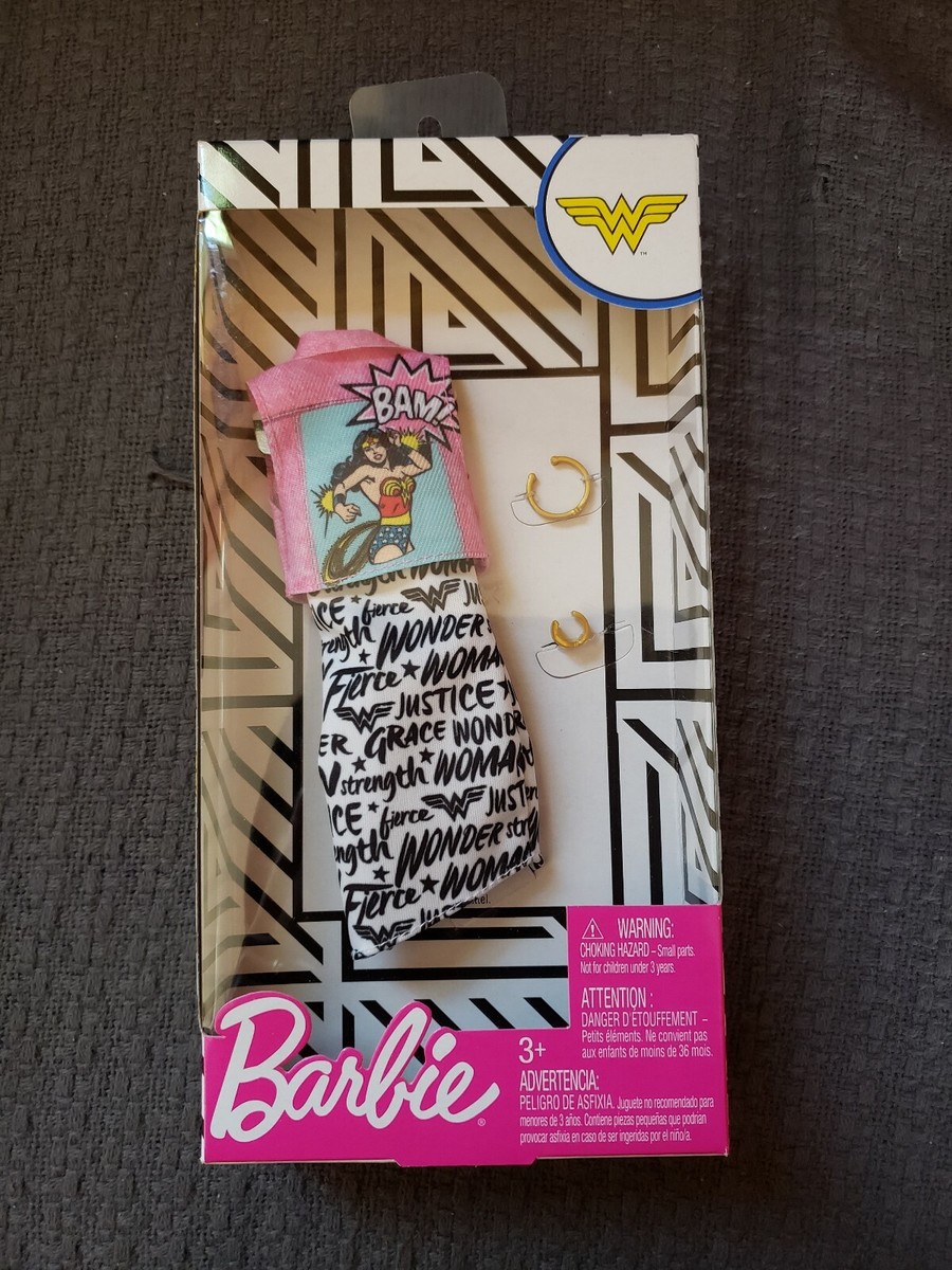 Barbie DC Comics Wonder Woman Fashion Pack Lot of Barbie Outfits