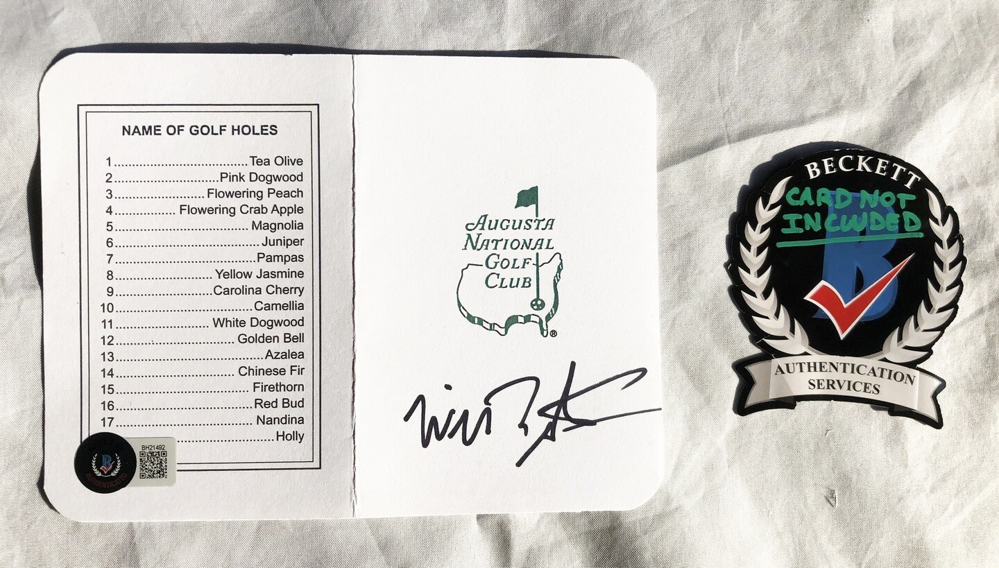 Will Zalatoris Signed Masters Scorecard Beckett BAS COA 