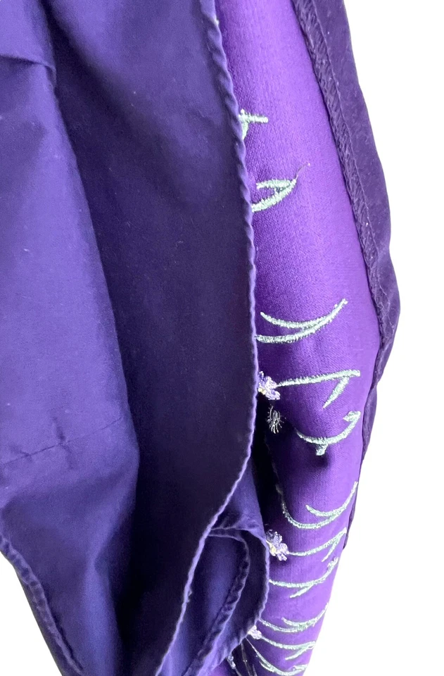 Vestido Goodlad Terciopelo Púrpura Niñas Talla 6 Bordado Flores Forrado Princesa Dorado Foto 4 de 4