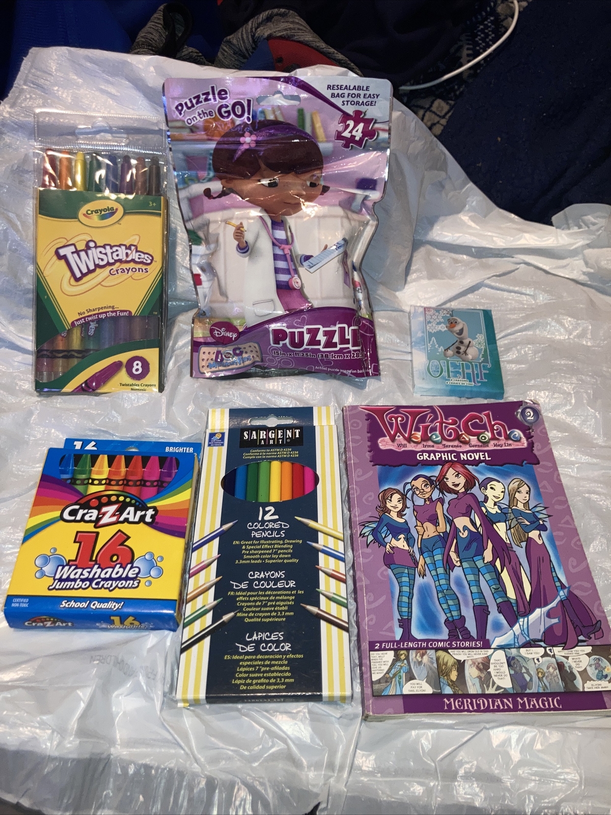 kids art lot 12 Sargent colored pencils crayola twistables crazart jumbo crayons