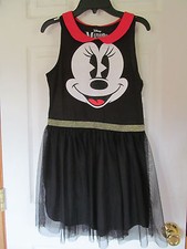 NWT Girl's Disney Minnie Mouse Black,Red Sparkly Sleeveless Tull Skirt Dress