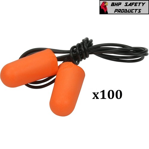 Ear Plugs Corded, Soft Orange Foam Sleep Travel Noise Shooting Earplugs NRR 32 - Picture 8 of 8