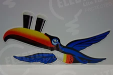 Large Irish Guinness "Flying" Toucan ENAMEL COAT die cut steel sign. VERY NICE!