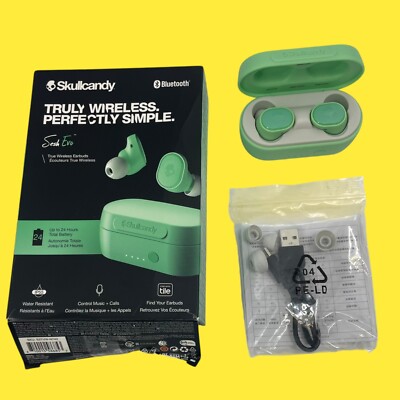 Skullcandy Sesh Evo True Wireless In-Ear Headphones Pure Mint S2TVW-N742 #432 AR