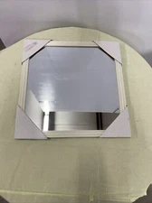 White Framed Wall Mirror, 16" x 16", Brand New