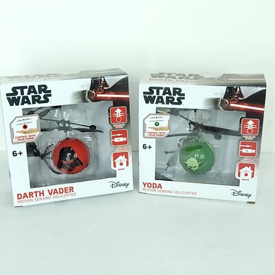 Lot of 2 Helicopter Star Wars Darth Vader  Yoda Motion Sensing NEW