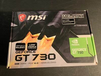 MSI Video Card NVIDIA GeForce GT 730 N730K-2GD3H/LPV1 PCI-EXP 2.0 2GB DDR3 New