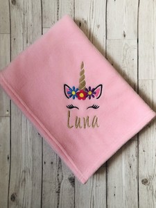 personalised unicorn blanket