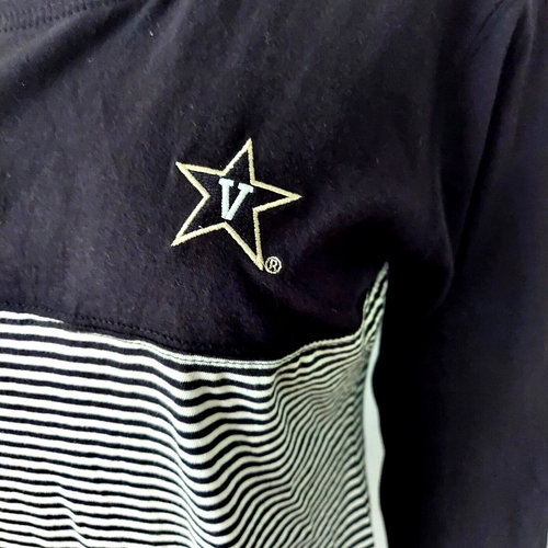 Vanderbilt Commodores Women Top Size Medium Long Sleeve Stripe Knit SEC New - Picture 2 of 4