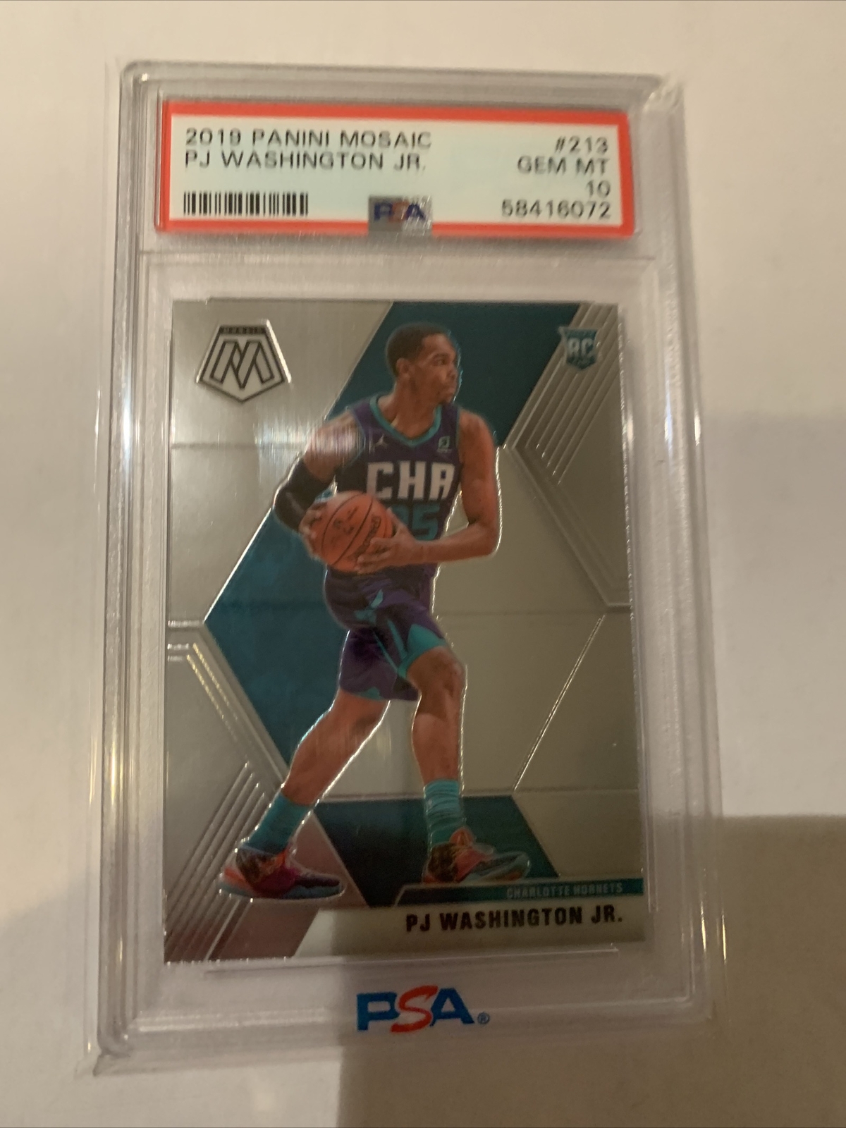 2019 Panini Mosaic #213 PJ Washington Jr. Hornets RC Rookie PSA 10 GEM MINT