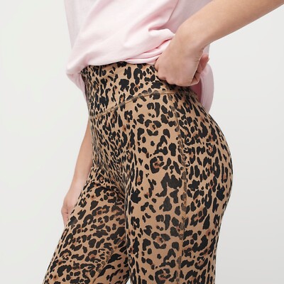 NWT J.CREW   7/8 HIGH-RISE LEGGINGS IN LEOPARD CUTE & COMFY ATHLEISURE