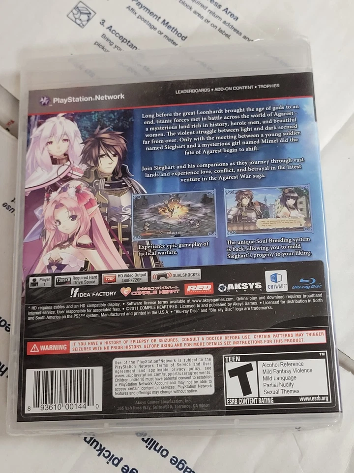 Record of Agarest War Zero (2011) New Factory Sealed USA Playstation 3 PS3 - Image 4 of 4