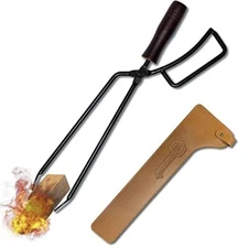 CARBABY Wood scissors Fire place tongs Charcoal scissors BBQ Carbon tongs