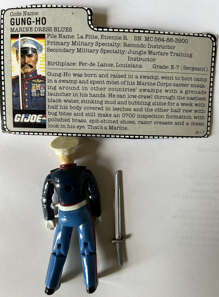 G.I. Joe GungHo Marine Dress Blues 1987 Hasbro Action Vintage Figure